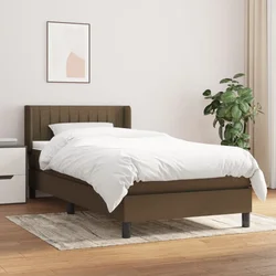 shumee Box spring postelja z vzmetnico temno rjava 100x200 cm blago