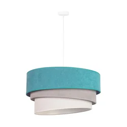 Duolla - Luster na sajli TRIO 1xE27/15W/230V prečnik 45 cm tirkizna/siva/bela