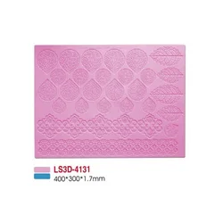 Hani international Kalup za jestivu čipku, Silikonski, 400x300x1.7mm, Roze