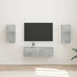 Set zidnog ormarića za TV 4 pcs Betonski sivi Konstruirano drvo