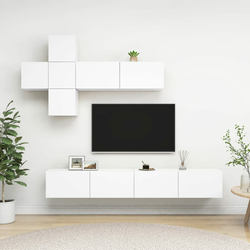 7-dijelni set TV ormarića bijeli od konstruiranog drva