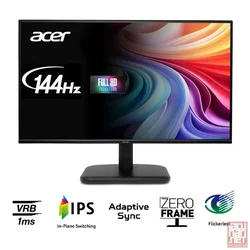 24.5 Acer EK251QP6BI, IPS, 1920x1080, 1ms, 144Hz, 100M:1, 250cd/m2, VGA/HDMI (UM.KE1SG.601)