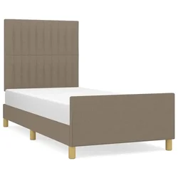 Vidaxl Posteljni okvir brez vzmetnice taupe 100x200 cm blago