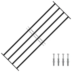 Rešetka za prozor 175 x 60 cm Čelik s prahom premazan Crna