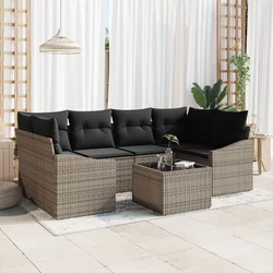 Set sofe s jastukom s jastukom 7 pcs Siva poliratan