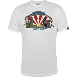 011Shop Muška majica kratkih rukava Ostajte ovde!, Bela