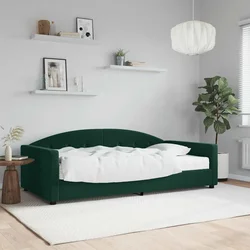 Dnevni krevet s madracem tamnozeleni 100 x 200 cm baršunasti