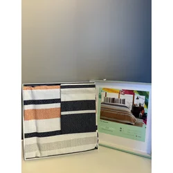 Tac Set posteljine sa prekrivačem Cameron, 100x200cm, Teget-narandžasti