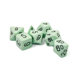 Kockice Chessex - Opaque - Polyhedral - Pastel Green-Black (7)