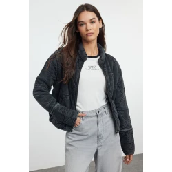 Trendyol Anthracite Oversize Cotton Quilted Puffer Jacket