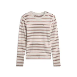 TOMMY HILFIGER Majica CODY ecru/rjava
