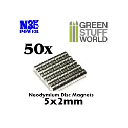 Imanes Neodimio 5x2mm - SET x50 / Neodymium Magnets 5x2mm - SET x50 (N52)