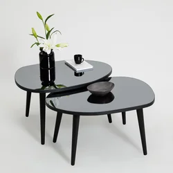 Hanah Home Set klub stolova, 2 komada Gusto Crno-Sivi