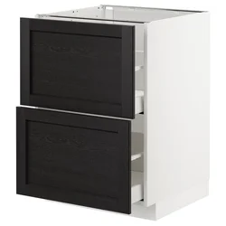 METOD / MAXIMERA Pod.element, 2fronta/2vis.fioke, bela/Lerhyttan crno bajcovano, 60x60 cm