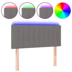 Vidaxl LED posteljno vzglavje temno sivo 90x5x78/88 cm blago