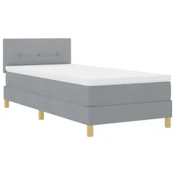 Vidaxl LED Box Spring Postelja Svetlo siva 100 x 200 cm blago