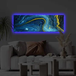 Wallity Slika na platnu sa LED osvetljenjem 30x90cm
