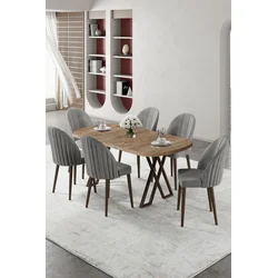 Hanah Home Trpezarijski set, 7 komada, Sivi