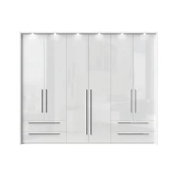JELA PLAKAR P64B-2/PN - kolekcija Piano - Kristalno bela/Kristalno Bela HG Lak - 277x226x60 cm