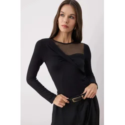 Trendyol Milla ženska bluza Twoaw26Bz00173, Crna- Crna
