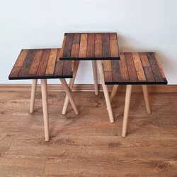 Hanah Home Set klub stočića 3Shp2, 3 komada, Šarena