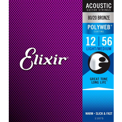 Set strun za akustično kitaro Polyweb Light-Medium Elixir (.012 - .056)