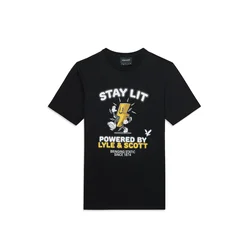 Lyle & Scott Majica Stay Lit rumena/črna/bela