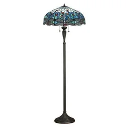 Endon 64069 - Podna lampa Tiffany DRAGONFLY 2xE27/60W/230V prečnik 50 cm