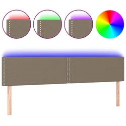 Vidaxl LED posteljno vzglavje taupe 200x5x78/88 cm blago