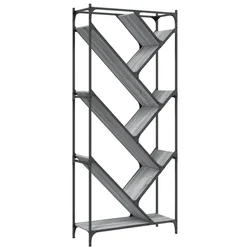 Regal za knjige siva boja hrasta 79x30x180 cm od drva i metala