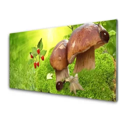 tulup.si Steklena slika Gobe sadje jagode 140x70 cm 4 obešalnika