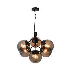 Nordlux - Luster na sajli IVONA 6xE27/28W/230V crna