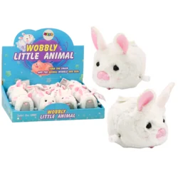 slomart LEAN TOYS Vzmeteni bel zajček, ki se vozi