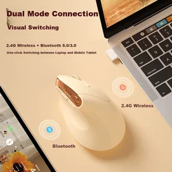 B.O.W Bežični miš, 2.4GHz, Bluetooth, Bež