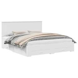 Vidaxl Konstrukcija postelje Bela 180 x 200 cm Konstruiran les