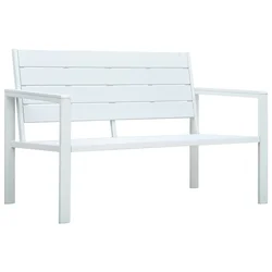 Vrtna klupa 120 cm HDPE bijela s izgledom drva