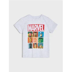 Sinsay - Pamučna majica sa printom Avengers - svetlo siva