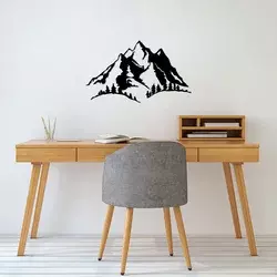 Wallity Zidna dekoracija Mountain-487, 41x70cm, Crna