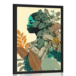 Plakat ženska obdana z listi - 40x60 no frame