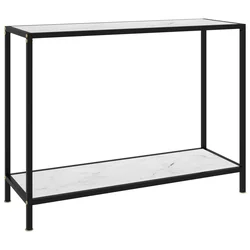 Konzolni stol bijeli 100 x 35 x 75 cm od kaljenog stakla