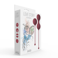 Lola games Vaginalne kuglice Set for Easy and Medium Level Love Story Carmen Wine Red