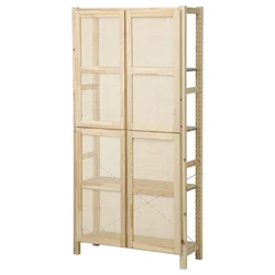 IVAR Spojene police s vratima, sa 4 vrata/borovina, 89x30x179 cm