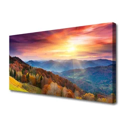 tulup.si Slika na platnu The sun mountain forest landscape 120x60 cm