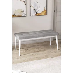 Hanah Home klupa Arwen Bench, 105 cm, siva / bela