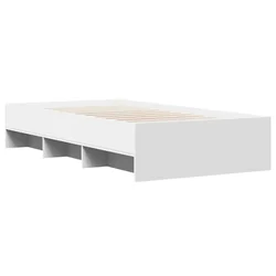 Vidaxl Posteljni okvir bel 90x190 cm inženirski les