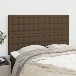 Vidaxl vidaXL Vzglavja za posteljo, komplet 4 kosov, temno rjava, 72x5x78/88 cm, blago