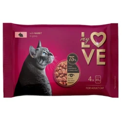 My Love Vlažna hrana za mačke, Zečetina, 4x85g
