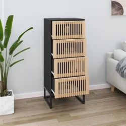 Visoka komoda crna 40 x 30 x 95 cm od konstruiranog drva