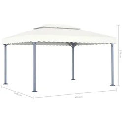 Vidaxl Paviljon 400x300 cm krem aluminij