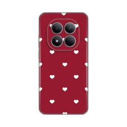 Maska za Xiaomi Redmi Note 15 Pro 5G, Burgundy Hearts, Silikonska, Print Skin, Crvena